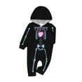 thumbnail image 4 of CLOISE Halloween Family Pajamas Skeleton One Piece Pajamas Baby 18 Months Hooded Zip Pjs Soft Long Sleeve Holiday Loungewear Funny Halloween Clothes Winter Black, 4 of 4