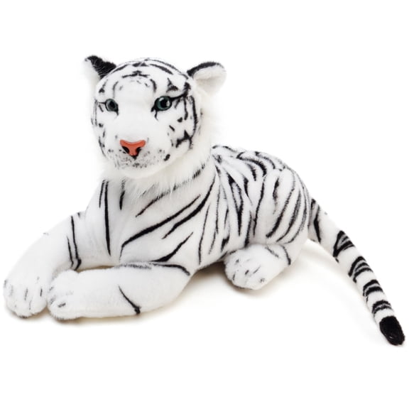 Saphed the White Tiger | 17 Inch (Excluding the Tail!) Stuffed Animal Plush | By TigerHart Toys
