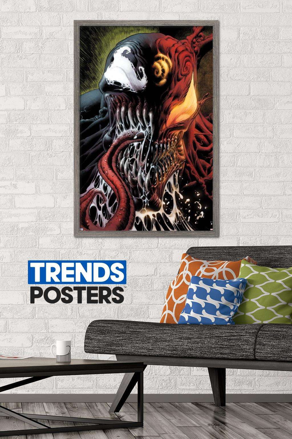 Marvel Comics - Carnage - Face Split with Venom Wall Poster, 22.375" x 34", Framed
