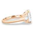 thumbnail image 2 of ESTE ORIGIN 2.00Ct Emerald Cut Lab-Grown Diamond Trilogy Engagement Ring – Tapered Baguette Sides in 18K Rose Gold for Women US 8, 2 of 7