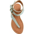 thumbnail image 3 of Journee Collection Womens Kyle Faux Leather Ankle Straps Flat Sandals, 3 of 3