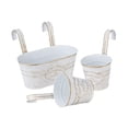 thumbnail image 3 of 3 piezas de macetas colgantes para colgar en la pared, cubos de flores, jardineras con barandilla para Blanco, 3 of 9