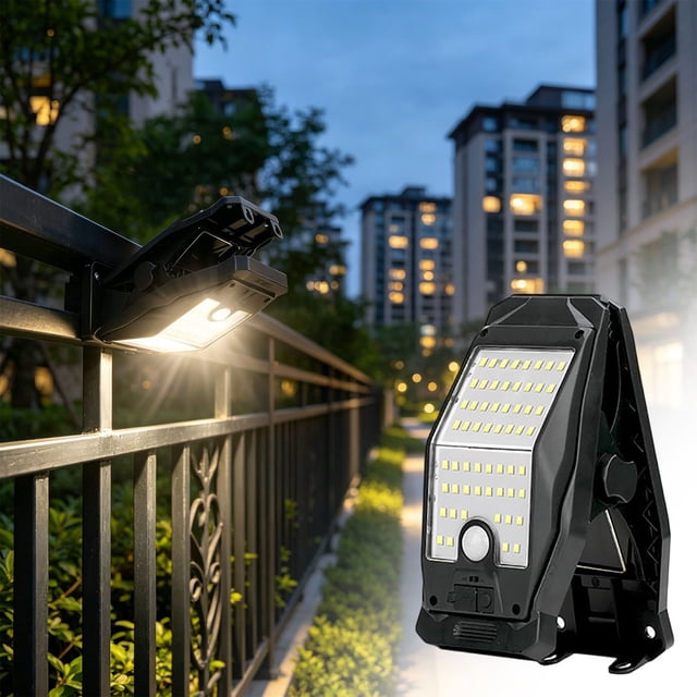 Luz de clip solar con sensor inteligente Lámpara de valla Iluminación exterior • 3 modos Luces decorativas montadas en la pared para la puerta del jardín del patio del garaje