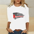 thumbnail image 6 of Dazajoo 4th of July Tops for Women American Flag Print 3/4 Sleeve Shirts 2024 Womens Patriotic Crew Neck Independence Day Tunics,White,M, 6 of 6
