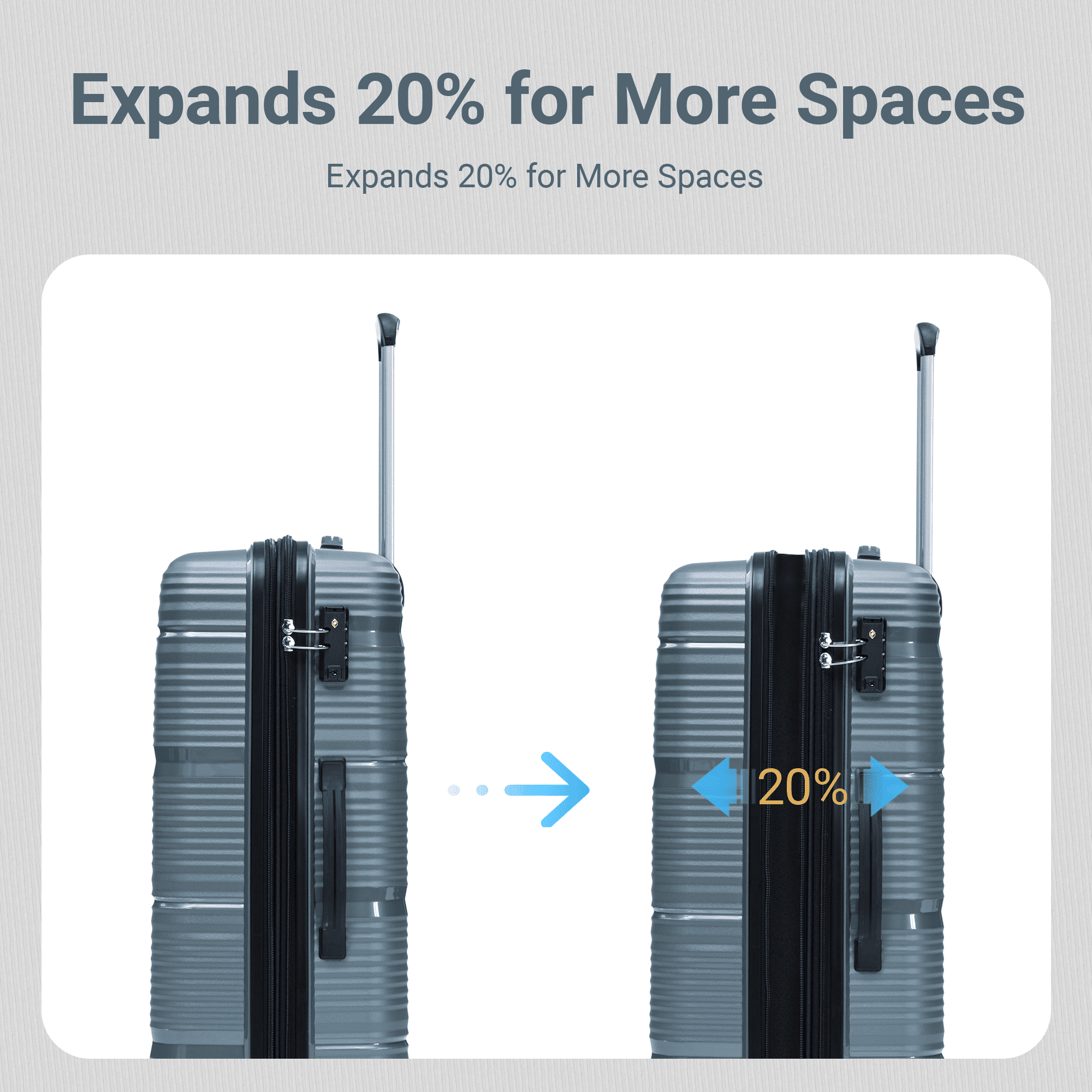 Rosamo 4-Piece Hardside Luggage Set, Expandable Rotating Luggage Compartment With TSA Lock, Lightweight Rolling Luggage Set