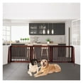 thumbnail image 6 of Wood Pet Gate - 3 Panel Adjustable Folding Fence for Dogs, Cherry Finish - Free Standing, 28-80" Wide - Ideal for Doorways, Hallways & Stairs, 6 of 9