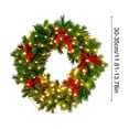 thumbnail image 3 of Adornos navideños de plástico con lazo para colgar, coronas de invierno para puerta de entrada, corona navideña grande, corona verde artificial para puerta de entrada, ventana, paredes, decoración nav, 3 of 6