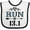 White and Black, variant on Inktastic Running Half Marathon Run Girls Baby Bib