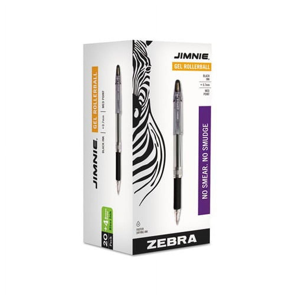Jimnie Stick Gel Pen Value Pack Medium 0.7mm, Black Ink, Smoke Barrel, 24/Box