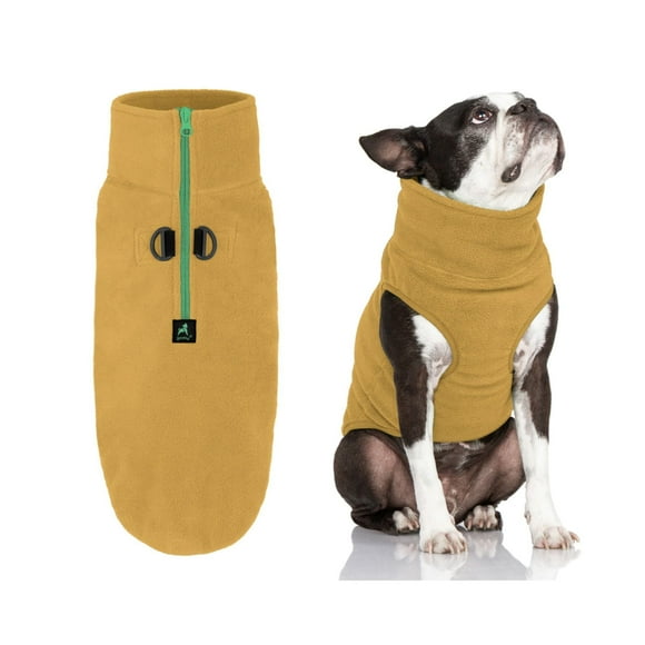 Gooby Half Zip Up Fleece Vest - Sand, Large