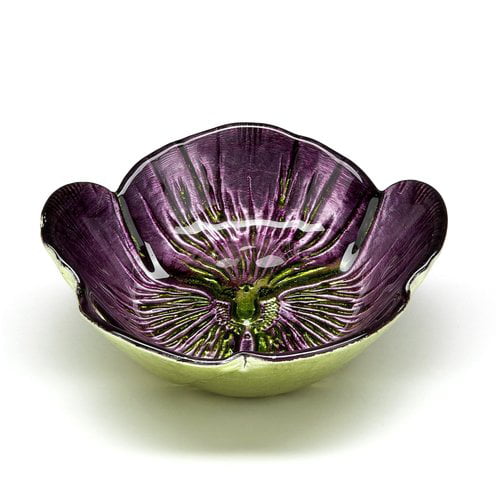 Red Pomegranate Pansy Bowl Ivory Gold 6-Inch