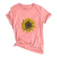 thumbnail image 5 of Aoochasliy Womens Blouses Short Sleeve Plus Size Sunflower Prints Round Neck Dressy T-shirt Shirts, 5 of 5