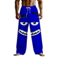 thumbnail image 2 of Dolkfu Summer Pants Men Drawstring Workout Sweatpants Graphic Vacation Beach Trousers for Men L, 2 of 6