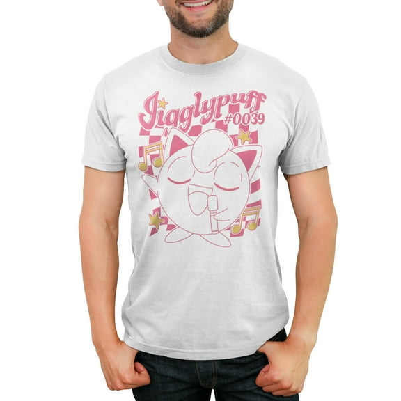 Men's Pokemon Jigglypuff Retro Music Graphic T-Shirt