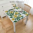 thumbnail image 2 of HAOXIT Flower Tablecloth Yellow and Gray Waterproof Table Cover Rectangle Table Cloth for Kitchen Dining Table Picnic Decoration 54''x54'', 2 of 7
