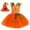 A01-Orange, variant on FYDUU Girls Halloween Set Toddler Kids Party Dress With Hat Puffy Sleeves Pumpkin Outfit For Fall Winter Carnival School Event Adorable Trendy 3-4 Years