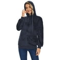 thumbnail image 4 of Spencer Womens Faux Sherpa Fuzzy Fleece Sweatshirt Loose Winter Warm Pullover Half Zip Oversized Hoodies with Pockets, Size M-3XL, 4 of 10