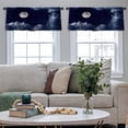 thumbnail image 4 of LALILO Kitchen Curtain Valance Night Sky With Moon Rod Pocket Window Curtain 52"x 18" Set of 2, 4 of 7