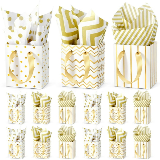 Bolsas de regalo DOYIDE pequeñas, 30 unidades con asas de papel de 11 x 7 x 11,5 cm