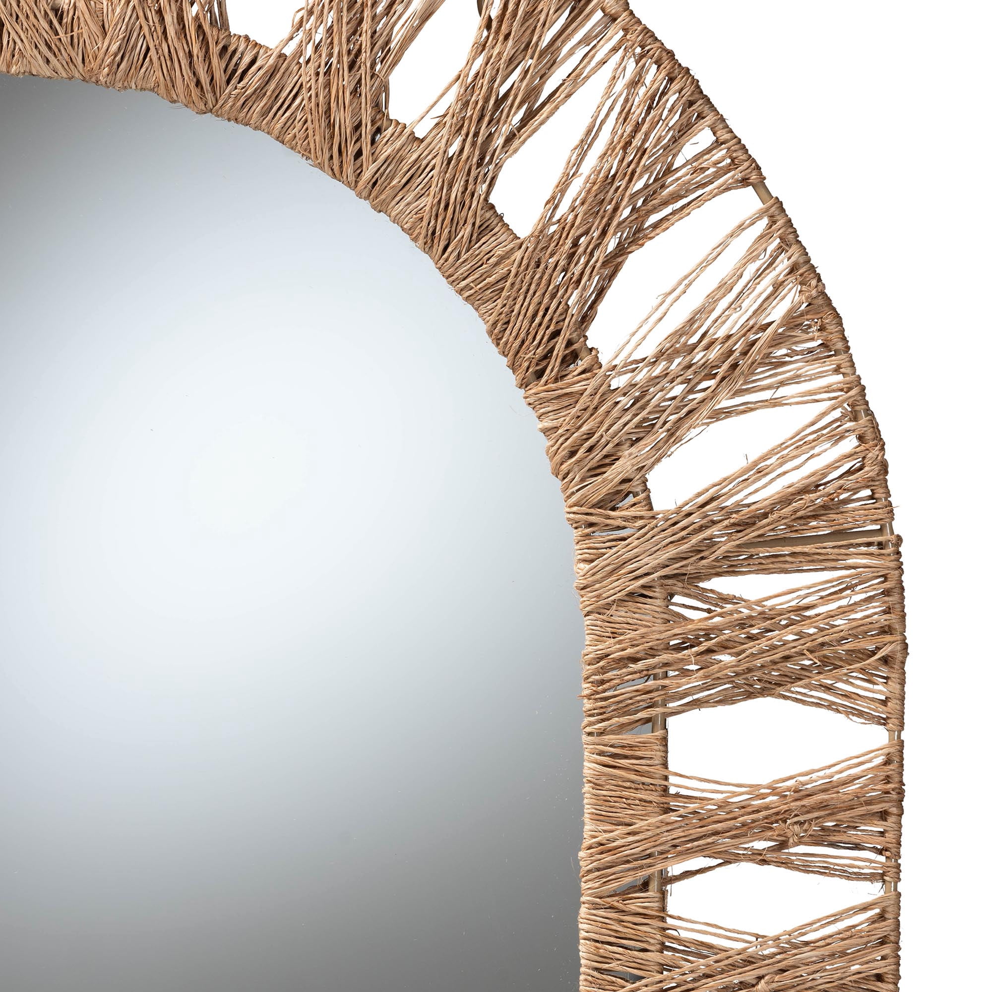 bali & pari Geona Seagrass BOHO Mirror, Natural Brown