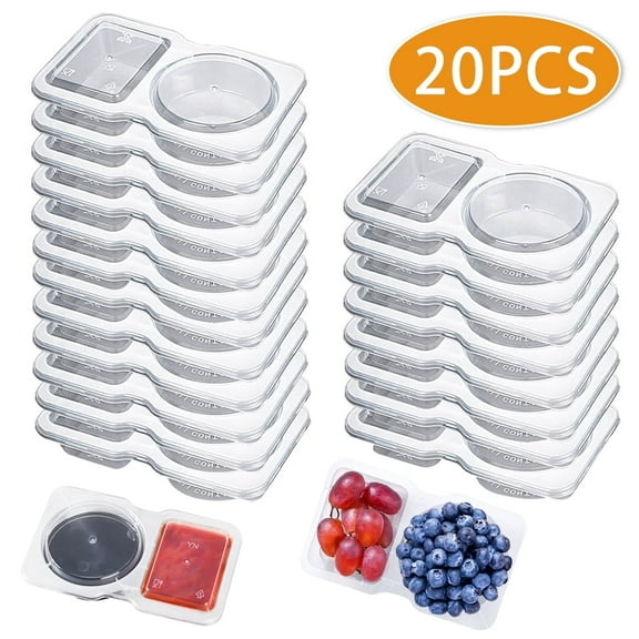 Kabuer Snack Containers with Lids, Snack Packs for Portion Control for School, Office, and Travel, 20 Pcs