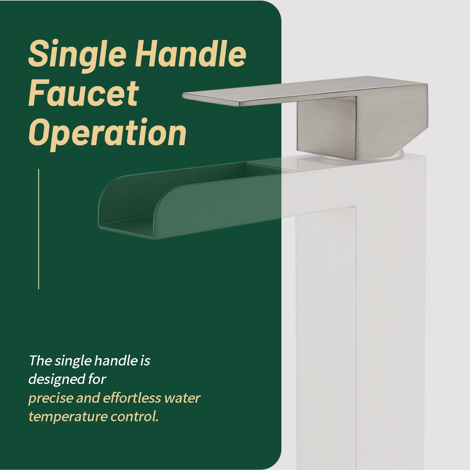 Cobbe Bathroom Faucet Single-Handle with Pop-Up Drain Single-Hole Installation Bathroom Vessel Sink Faucet Brushed Nickel