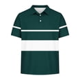 thumbnail image 5 of akafmk Boys School Uniform Shirts Short Sleeve Athletic Shirt Collared Striped Activewear Casual Summer Tops, 5-15Y, 5 of 7