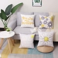 thumbnail image 2 of GuJiaHone White Summer Pillow Covers - 18 x 18 Inch Linen Pillow Cover - Decorative Cushion Case for Spring Set of 4, 2 of 5