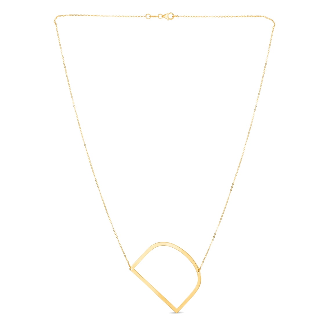 14k Yellow Gold Polished Letter Name Personalized Monogram Initial-d Necklace With Lobster Clasp 18 Inch Pendant Necklac