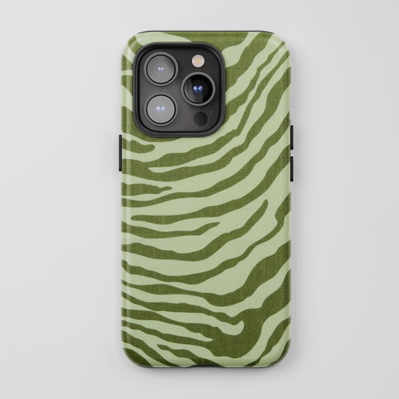 Zebra Print For iPhone Protective Phone Case Trendy Animal Pattern Green