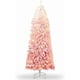 thumbnail image 2 of Historyli Árbol de Navidad de 1,4 m con luces artificiales de nieve, base plegable, color blanco y rosa, para fiestas en casa y oficina, 2 of 8