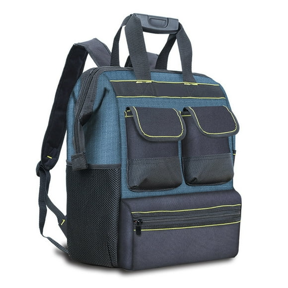 Amdohai Wide Mouth Tool Tote Bag Muti-Purpose Tool Organizer with Multiple Pockets Adjustable Shoulder Straps and