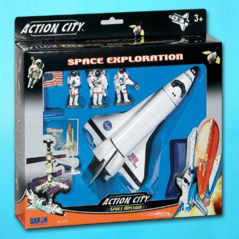 Action City Space Mission 3" Space Shuttle On Launch Pad Toy Model 