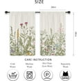 thumbnail image 2 of Light Green Leave Plant Small Short Kitchen Curtains Floral Botanical Wildflower Flower Floral Rod Pocket Farmhouse Cafe Curtains Herb Vintage Cute Bedroom Living Room Treatment Fabric, 2 of 6
