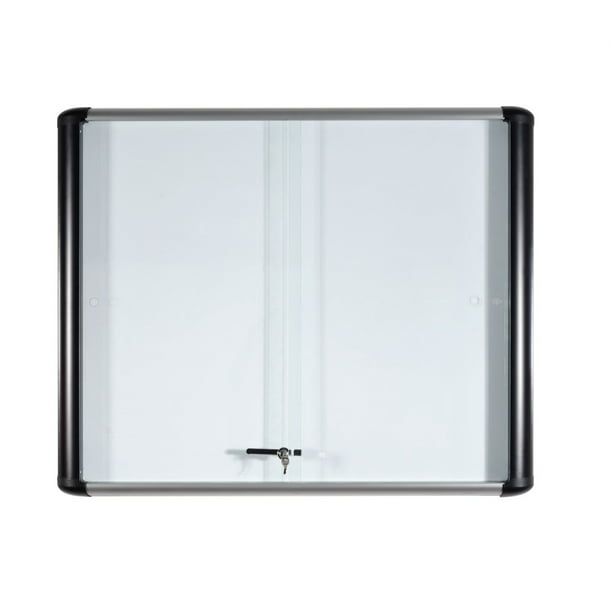 Mvi Magnetic Porcelain Dry Erase Enclosed Board Cabinet 38 6 X 45 7 Aluminum Frame Com - Wall Mount Dry Erase Board Cabinet