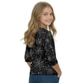 thumbnail image 5 of Cute Halloween Shirt Girls Ghost Pumpkin Bow Print 3/4 Sleeve T Shirt Halloween Graphic Tee Spooky Season Fall Outfit Kids,3-4 Years,Black, 5 of 7