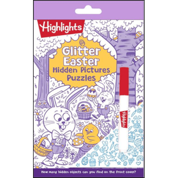 Glitter Easter Hidden Pictures Puzzles: Over 370 Hidden Objects in Festive Easter Puzzle Book Featuring Bunnies, Eggs and Flowers, Easter Gift for Kids 6-9 (Paperback)