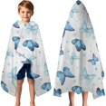thumbnail image 3 of Blue Butterfly Pattern Hooded Bath Towel，60"x35" for Ages 3 To 12 Kids, Quick Dry Lightweight Soft Microfiber Hood Beach Towel Cover Up for Kids, 3 of 7