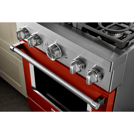 KitchenAid - 4.1 Cu. Ft. Freestanding Dual-Fuel True Convection Range with Self-Cleaning - Scorched orange