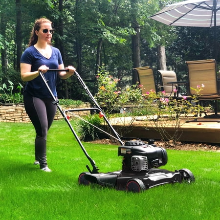HYPER TOUGH 20″ 125CC GAS POWERED WALK-BEHIND PUSH LAWN MOWER WITH BRIGGS & STRATTON ENGINE, BLACK