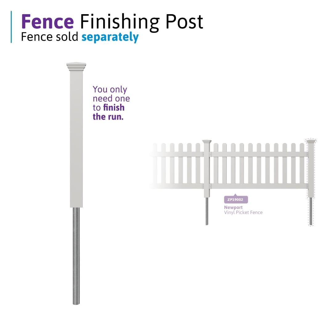 No-Dig Newport Finishing Post with Permanent Steel Pipe Anchor (36" H x 3.5" W x 2" L)