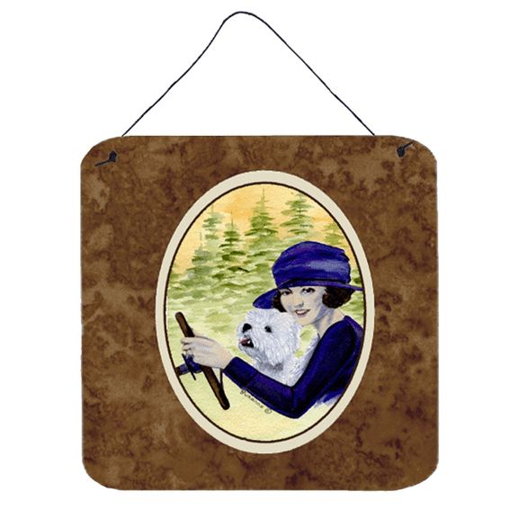 Carolines Treasures Woman Driving with Her Westie Aluminum Metal Wall or Door Hanging Prints, 6 x 6", Multicolor