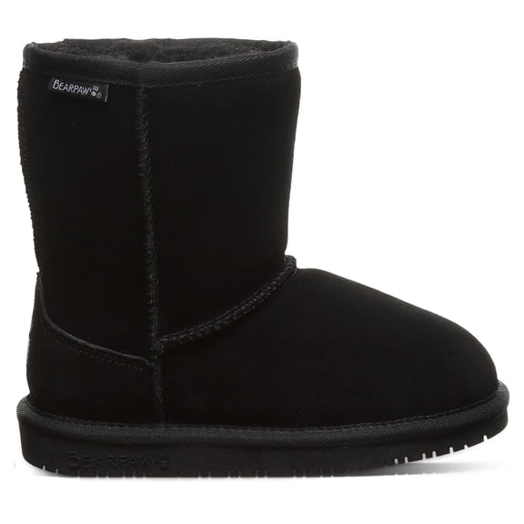 BEARPAW's Youth Emma Black Boot Size 7 | Youth Boot | Youth Slip On Boot