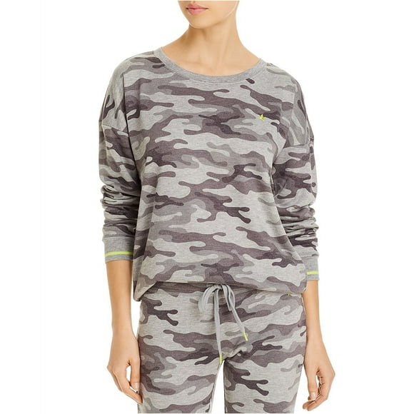 Camiseta de pijama para mujer P.J. Salvage Neon Pop Camo Gris Pequeña