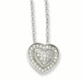 thumbnail image 1 of Sterling Silver & CZ Brilliant Embers Heart Necklace 18 Inch, 1 of 3