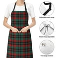 thumbnail image 4 of Zufioo Tartan Plaid Print Adult Waterproof Apron, Cooking Apron, Flower Arranging and Painting Apron-Adjustable Straps, with Pockets, Kitchen Supplies-One Size, 4 of 9