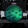 thumbnail image 1 of Abstract Green Hexagon Polyester Universal Spare Wheel Tire Cover Custom Tire-Covers for Trailer RV SUV Truck Camper, 1 of 5
