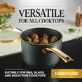 thumbnail image 5 of Farberware Forged Induction 3 Quart Ceramic Nonstick Saucepan with Lid, Dishwasher Safe and Oven Safe to 500°F, Black, 5 of 16