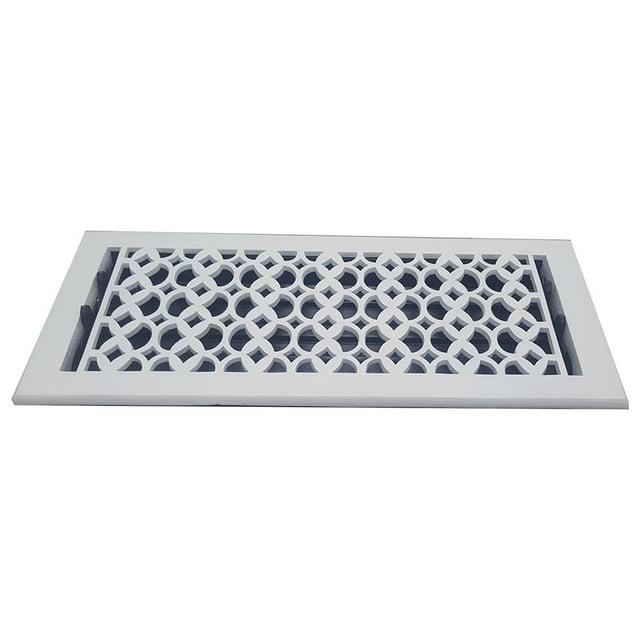 Floor Vent Cover / Register 6” x 16” with Damper – Prima Decorative Cast Aluminum, Powder Coated, Repaintable Tudor Mushroom Design – For Floors, Walls & Ceilings – VR 100