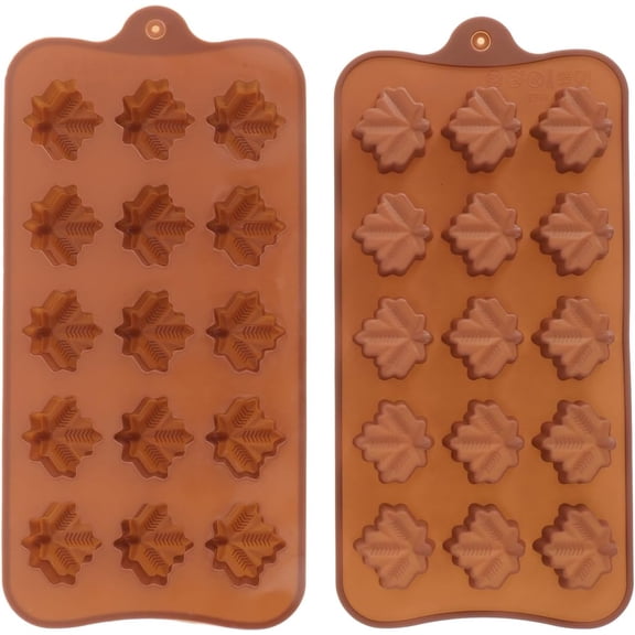 Silicone Maple Leaf Chocolate Molds for Candy Baking Ice Gummy DIY Making Tools 2 Pack